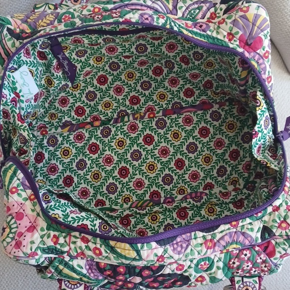 Vera Bradley Large Shoulder Bag / Tote In Viva La Vera Floral Pattern - Picture 12 of 17